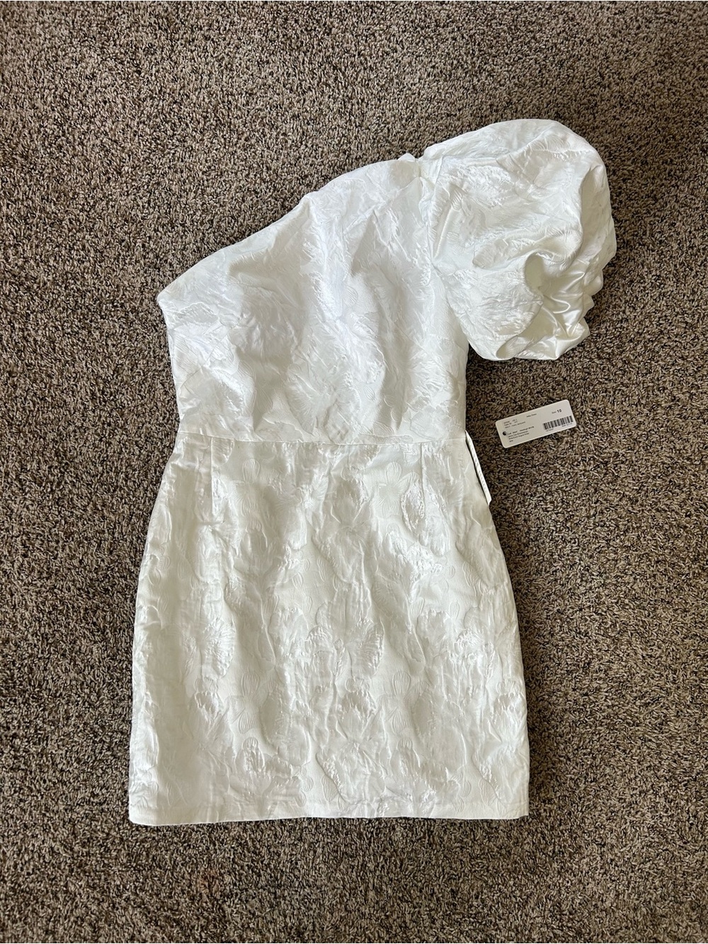 NWT Jenny Yoo Adley White One-Shoulder Mini Dress